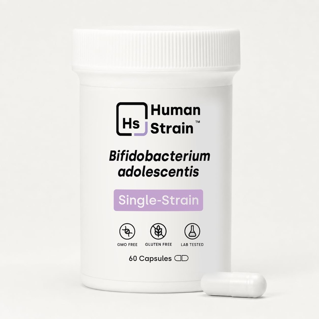 Human Strain Bifidobacterium Adolescentis Probiotic | Fewer Urgent Bowel Movements, Reduced Bloating/Gas, & Digestion Support | Clinically Studied | 30ct (30 Day Supply)