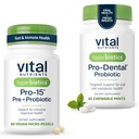Hyperbiotics Vital Nutrients Gut & Oral Health Bundle – Pro-15 Digestive Prebiotics + Probiotics (60 Time Release Pearls) & Pro-Dental Oral Probiotics with BLIS K12 & M18 (45 Mint Tablets)
