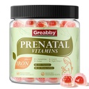 Prenatal Vitamins with Iron & Choline, Prenatal Gummies for Women Energy, DHA (Omega-3), L-Methylfolate, CoQ10, 20+ Multivitamins, Prepare / Pregnancy / Postnatal for Mom & Baby, Sugar Free 60 Gummies
