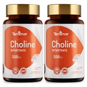 Choline Supplements, Supports Liver & Brain Health, High Absorption Choline Bitartrate 550mg, Non-GMO, Gluten-Free, Made in USA, 120 Vegan Capsules