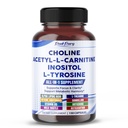 Ultra Choline, Acetyl-L-Carnitine, Inositol & L-Tyrosine – Daily Supplement for Executive Focus & Metabolic Harmony – 150 Capsules