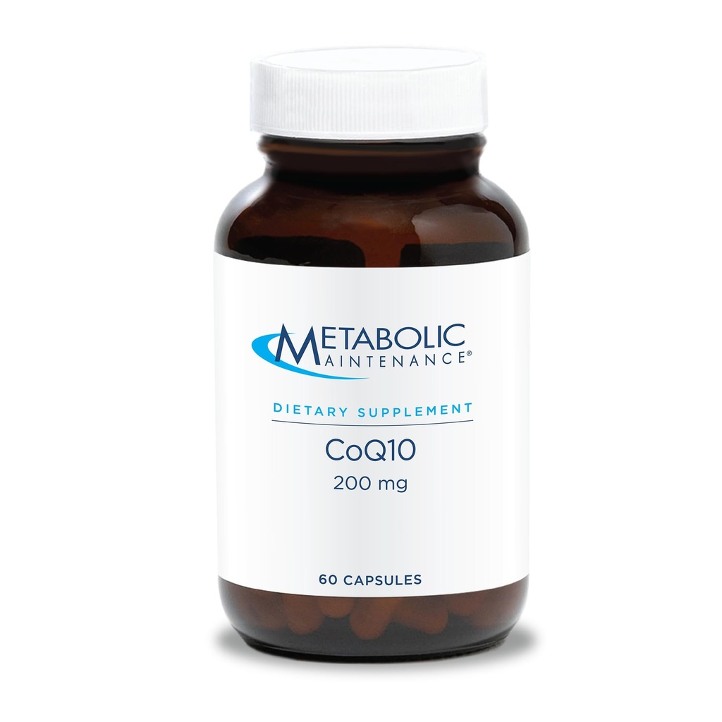 Metabolic Maintenance CoQ10 200mg - Co Q 10 Supplement, Coenzyme Q10 for Brain and Heart Health, Antioxidant Support Capsules for Women and Men, Vegan Friendly - 60 Capsules