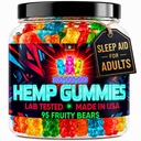 Hemp Gummies For Adults-Infused Fruit Gummy Bears Edibles-For Calm, Peace & Relaxation Hempseed Oil -Made In USA-95 Count
