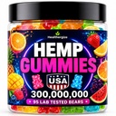 Hemp Gummies for Adults - Hemp Oil Infused, Tasty Fruit Flavor Gummy Bear Edibles, Non-Habit Forming - Calm, Peace and Relaxation - Made in USA-95 Count