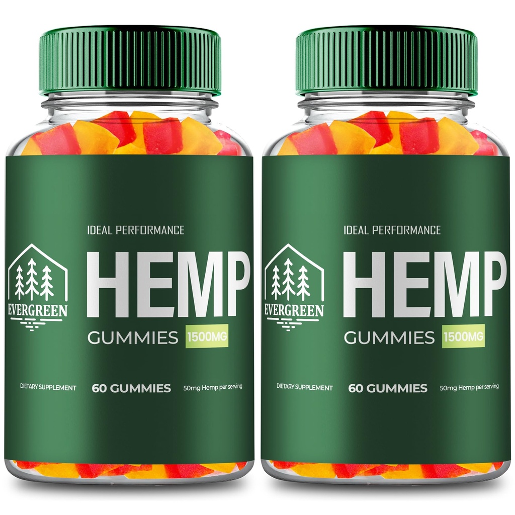 Evergreen Hemp Gummies - Ever Green Supplement Hemp Gummies - Maximum Strength, All Natural Overall Health and Wellness Support, Evergreen Health Gummy Reviews (2 Pack)