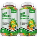 Hemp Gummies (2 Packs), High Potency Edible Gummies Extra Strength Mood Focus Calm Organic Hemp Oil Extract Vegan Bear Gummy - 160 Counts Candy
