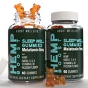 Hemp Gummies for Better Sleep and Overall Wellness Welllife - 2 Bottles, 120 Gummies - Vegan, Non-GMO, and Dairy-Free