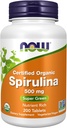 NOW Integratori alimentari, Spirulina Organica 500 mg con Vitamine, Minerali e GLA (acido Gamma-Linolenico), 200 compresse