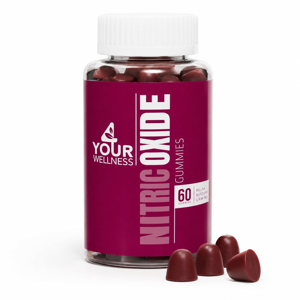 Nitric Oxide Gummies - Supports Circulation & Endurance, Beet Root & Grape Seed Extract, Vegan, Non-GMO, Gluten Free, Kosher - Pre Workout & Daily Wellness - 30 Day Supply, 60 Count