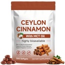 Ceylon Cinnamon Capsules 300 Softgels - Cinnamon Supplements with MCT Oil - Natural Antioxidant - Supports Normal Glucose Metabolism, Cardiovascular Wellness & Digestive Balance for Adults
