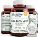 Natural Nutra Calcium Magnesium Zinc (Cal-Mag Zinc) Supplement with Vitamin D3 for Bone Strength, Helps Improve Digestion, Health Gluten Free and Sugar Free, Essential Mineral Complex (100 Count)