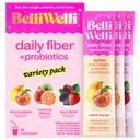 Belli Welli Fiber Supplement, Probiotics Fiber Powder Travel Pack for Women with Collagen & Electrolytes for Daily Gut Health & Debloating, Variety Pack, 10 Packets