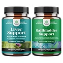 Bundle of Liver Cleanse Detox & Repair - Silymarin Milk Thistle with Dandelion Root Choline Beetroot & Artichoke Extract and Ox Bile Salts for Gallbladder Support with Pancreatin Digestive Enzymes Ox