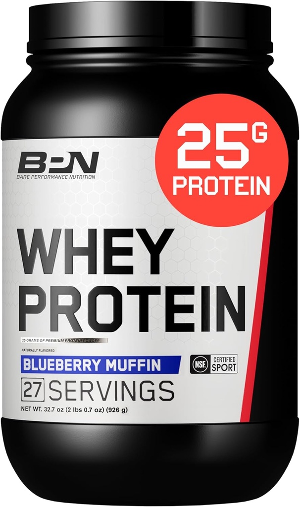 BAGECMENT NUTRITIÓ, BPN Whey Protein + Casin Proteck, Bluebery Muffin, 25g Protein per Serving supports Lean Musery, 27 Servings, El tercer partit va provar