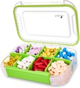 Fullicon Duży Pill Organizator z 8 Komory, Moisture Proof Travel Pill Box z usuwalnym Divider, Daily Pill Container z Lables, Pill Case dla witaminy, Olej rybny, Suplement (Clear Green)