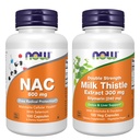 NOW Foods Supplements, NAC (N-Acetyl Cysteine) 600 mg with Selenium, 100 Capsules with Now Supplements, Silymarin Milk Thistle Extract 300 mg with Artichoke and Dandelion,100 Veg Capsules