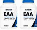 Nutricost EAA Capsules 1200mg, 240 Capsules - Essential Amino Acids, 120 Servings - Non-GMO, Gluten Free & Vegan (Pack of 2)