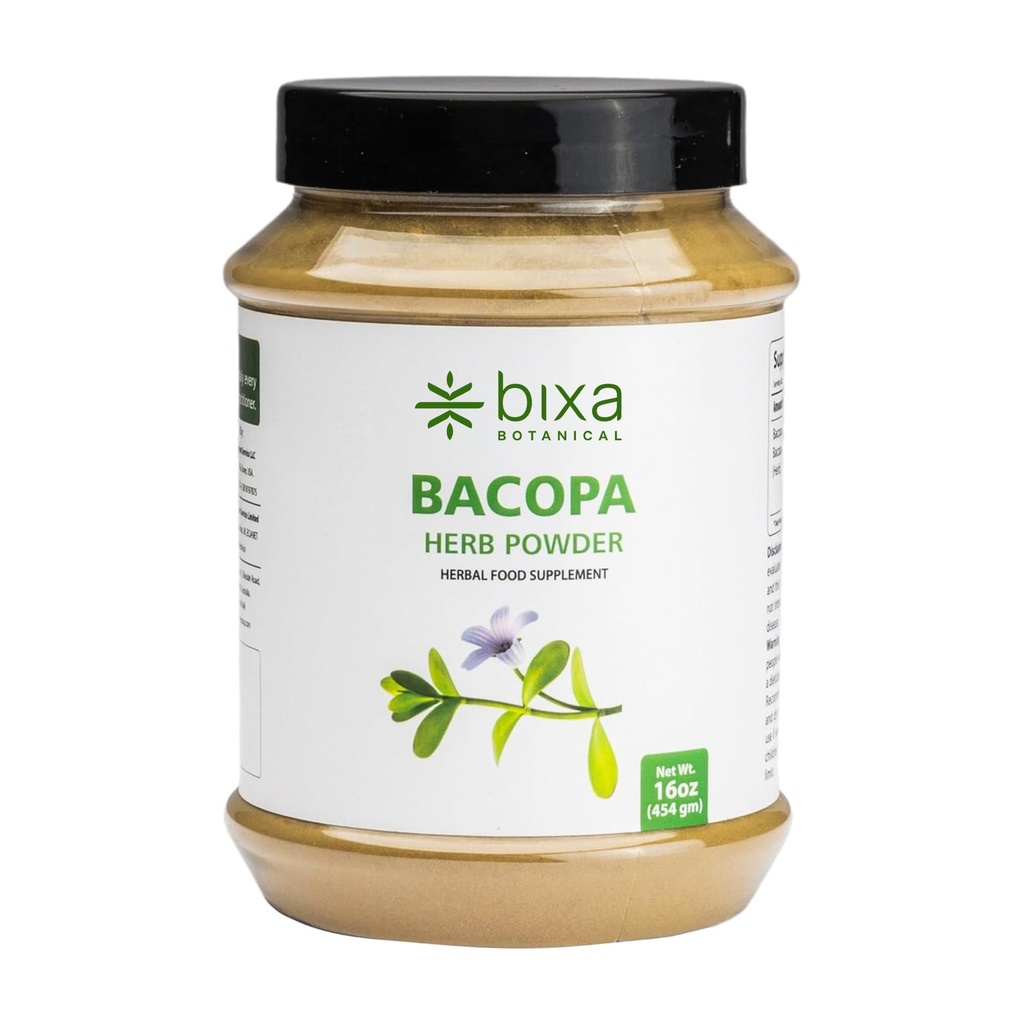 bixa BOTANICAL Bacopa | Brahmi | Bacopa Monnieri | Brahmi Leaves ǀ 1POUND / 16 OZ | Ayurvedic Herbal Supplement | Gluten Free, Non-GMO, Steam Treated, Vegan, 100% Pure.