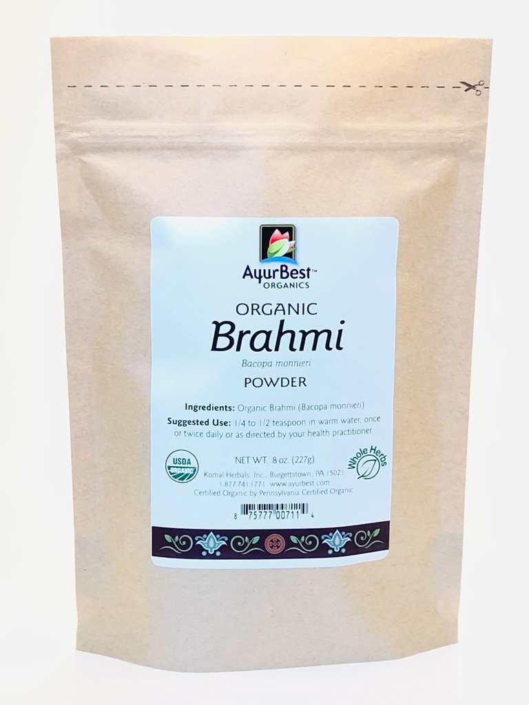 Ayurbest Organics - Brahmi powder, Organic USDA certified, Kosher - Bacopa monnieri (8 oz)