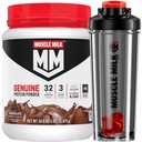 Muscle Milk Genuine Protein Powder, Chocolate, 1.93 Pounds, 12 Servings, 32g Protein, 3g Sugar Blender Bottle, BPA-Free, 24 Oz