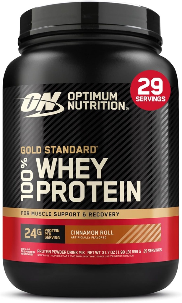 Elikadura Optimoa Flavor Gold Standard 100% Whey Protein Powder, Cinnamon Roll, 2 libra (1eko paketea)