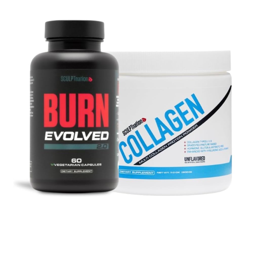 Sculpt Nation by V Shred Burn Evolved 2.0 and Collagen Peptides Powder Bundle