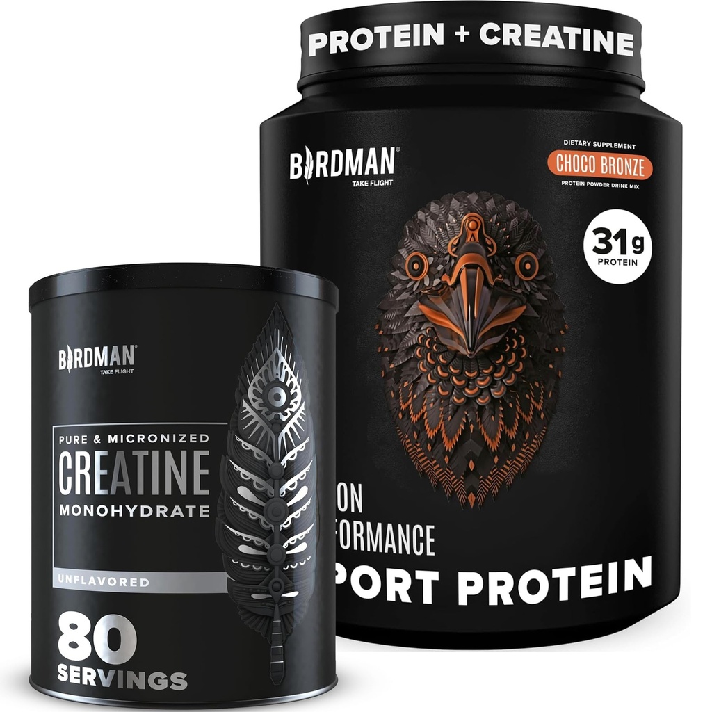 BIRDMAN Bundle Falcon Performance Vegan Protein Powder + Micronized Creatine Monohydrate Powder