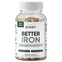 Organics Ocean Better Iron Supplement with Vitamin C - Plant-Based Fermented Pea Formula - Supports Iron Absorption, Energy & Vitality - Gentle on the Stomach, Vegan, Non-GMO - 1 Pack