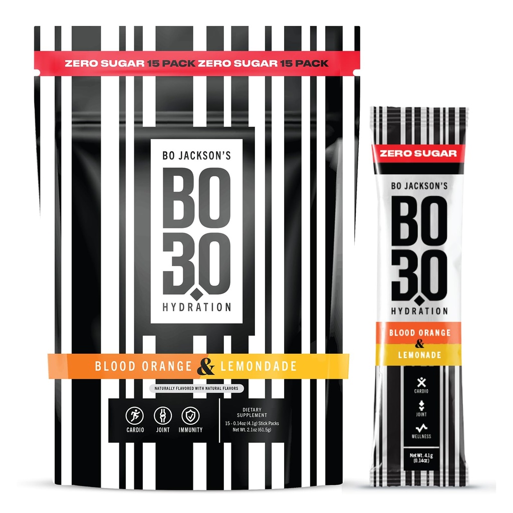 Zero Sugar Electrolyte Powder Packets – Blood Orange & Lemon Flavor | Electrolytes with Sodium, Potassium & Vitamin C for Active Adults | Supports Joints, Cardio, Exercise Recovery