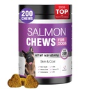 Omega 3 Skin and Coat Supplement for Dogs 200 Chews Dog Fish Oil Supplements with EPA & DHA Fatty Acids Dry Skin Relief for Dogs Shedding Allergy Itching Promotes Heart Hip Joint Health Chicken Flavor