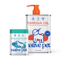 Native Pet Pup Power-Up Bundle: Colostrum for Dogs (120 Scoops) & Omega Oil for Dogs (16 Oz) - Bovine Colostrum Powder & Fast-Absorbing Omega 3 6 9 Supplement