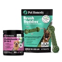 Pet Honesty Dog Wellness Virtual Bundle – 10-in-1 Multivitamin Supplement (Peanut Butter, 90 Ct) + Brush Buddies Dental Sticks for Large Dogs (8 Ct) – Daily Health & Dental Support