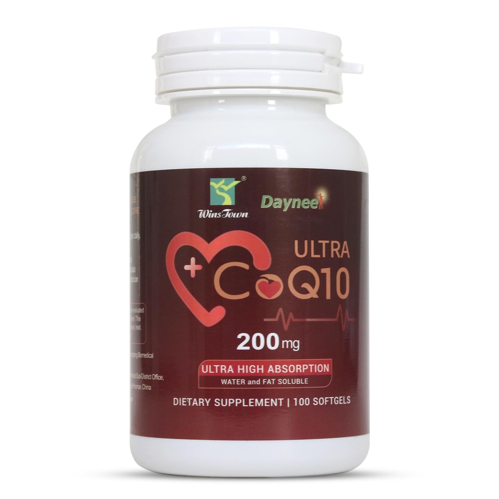 Ultra CoQ10 Softgels 200mg - High Absorption Ubiquinol for Energy, Heart & Cellular Health, Antioxidant Supplement, 100 Capsules