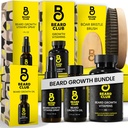 Beard Club Premium Beard Growth Kit - Hazkunde-olioa, bitaminak, Spray eta Boar Bristle Brush - Opari-multzoa