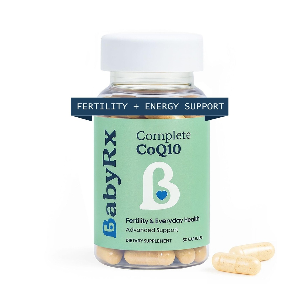 BabyRx Complete CoQ10 – 200mg Coenzyme Q10 with Selenium & Calcium – Doctor-Approved Fertility Support for Egg & Sperm Health, Energy, Heart & Conception – 30 Capsules