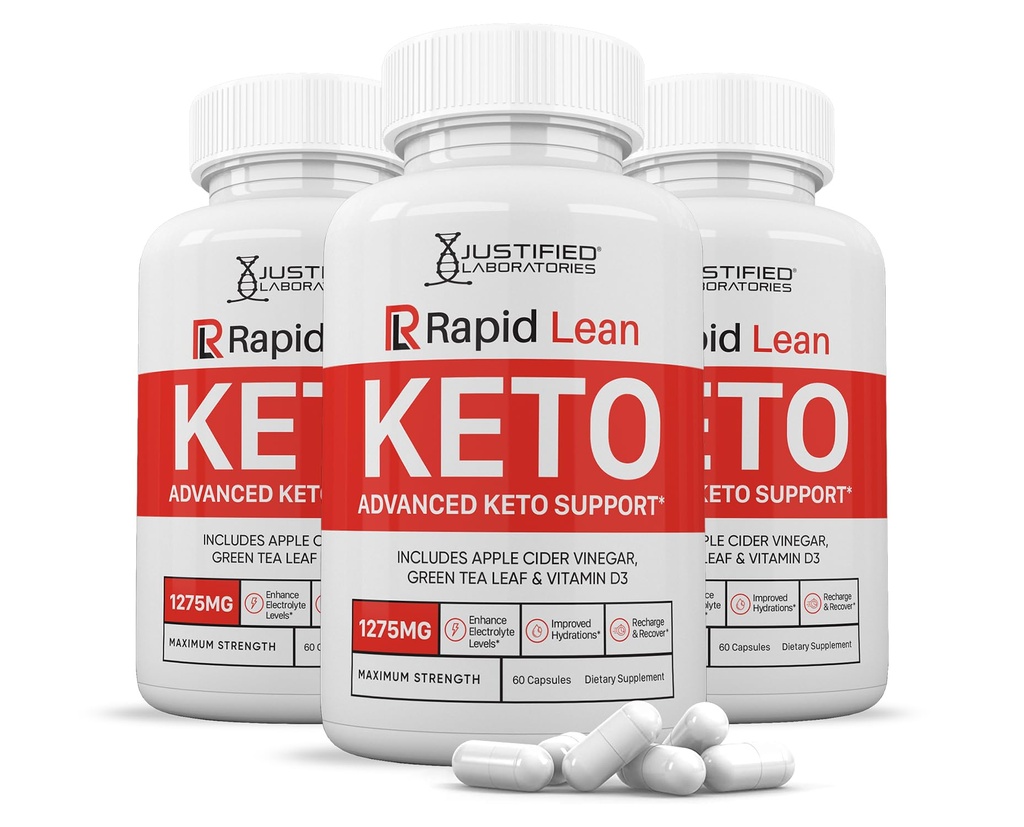 (3 Pack) Rapid Lean Keto ACV Pills 1275MG Keto Support Blend Capsule Alternative to Keto ACV Gummies Formulated with Apple Cider Vinegar Extra Virgin Olive Oil Powder Green Tea Leaf 180 Capsules