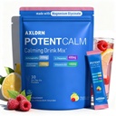 PotentCalm Super Cortisol Drink, Magnesium Glycinate Powder, L-theanine, Ashwagandha, Vitamin D, No Sugar, Raspberry Lemonade Electrolytes Powder - 30 Servings