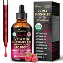 VivoNu Vitamin B Complex Liquid Drops, Vitamin B12 (6000 mcg), B6 B1, B2, B3, B5, and Methylfolate Support Energy, Raspberry Flavor, Natural Ingredient, Non GMO