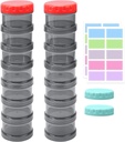 2 Pack 7 dzień Pill Organizer Case Stackable Weekly Supplements Vitamin Pills Holder Dispenser Duży Przezroczysty czarny z dodatkowym lid