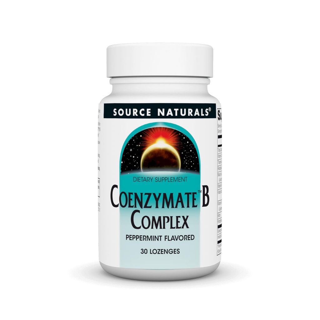 Source Naturals Coenzymate B Complex - Peppermint Flavor that Melts in Mouth - B Vitamins - 30 Lozenges
