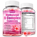 Methylated B Complex multivitamin for Women - Daily Vitamin B1, B2, B6, B12 Gummies with Folate, Vitamin C, Magnesium & Omega 3 - Supports for Immune & Over-All Health