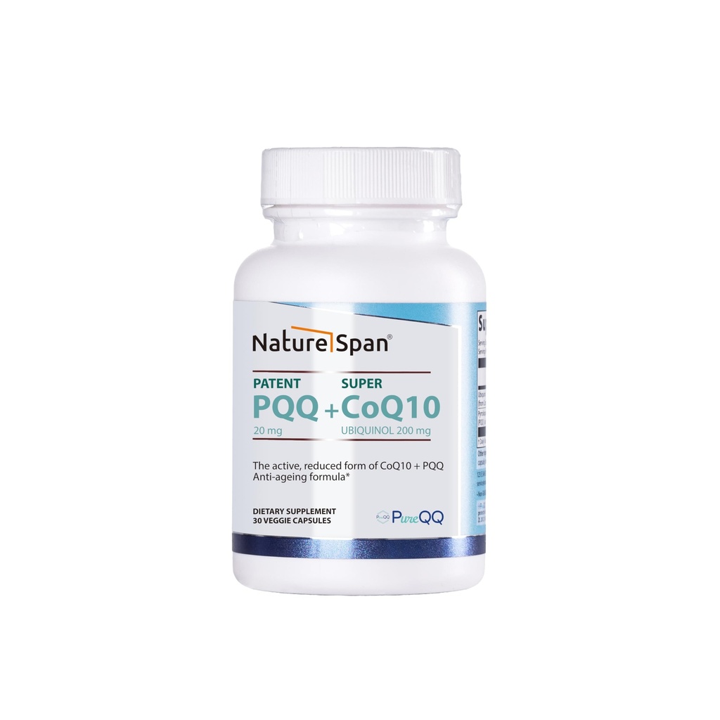 Super Coenzyme UBIQUINOL CoQ10 200mg with PQQ 20mg, 30 Caps | Protects the heart, Mitochondria generation, Anti-aging