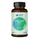Vitamin World Chelated Zinc 50 mg - 100 Caplets, High Potency & Well Absorbed Chelated Zinc Supplement, Supports Immune, Skin & Antioxidant Health, Gluten-Free, 100 Days Supply