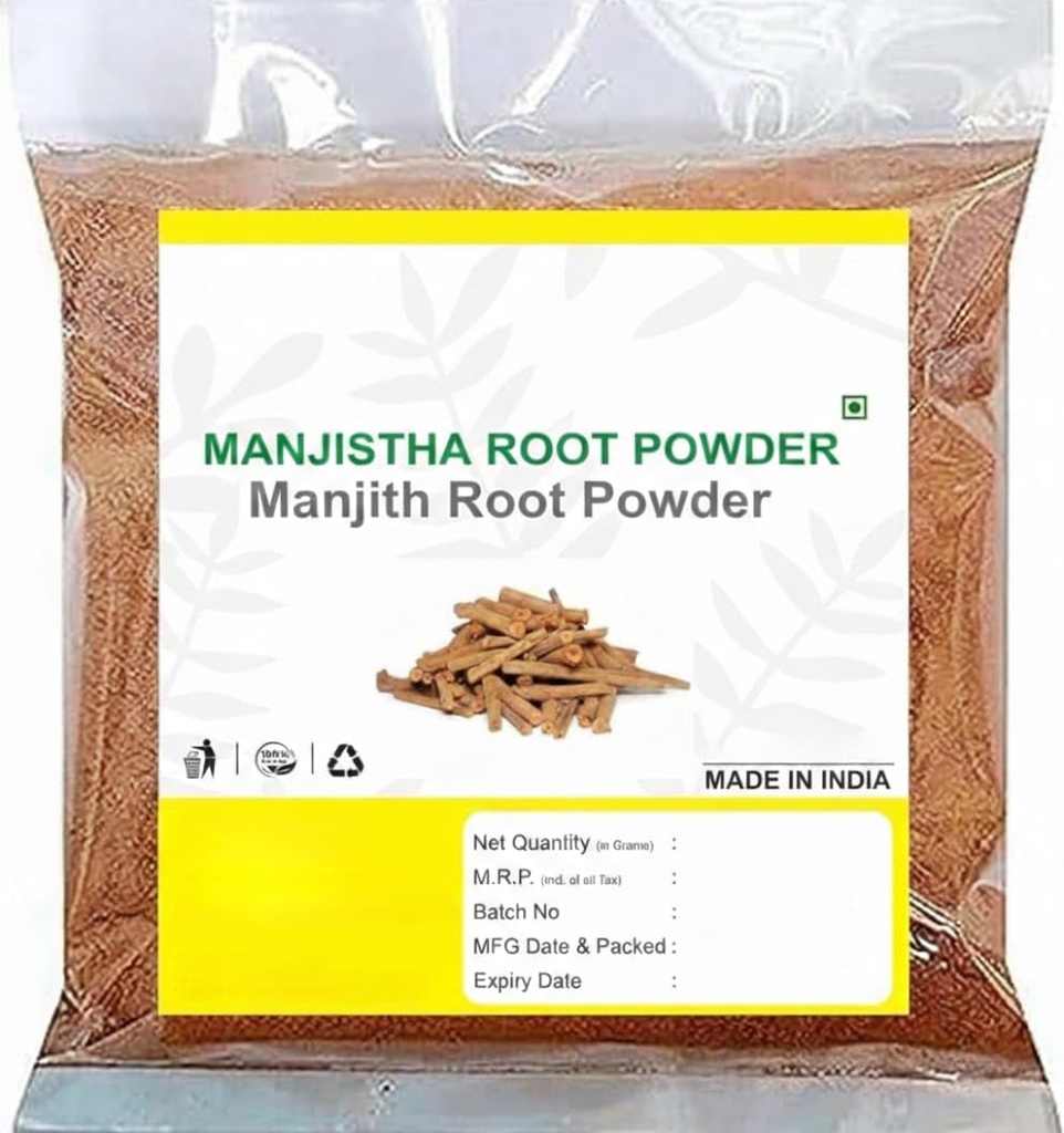 Manjistha Root Powder,100g, Rubia Cordifolia, Tamravalli Manjistha, Majeeth Root Powder, (Pack of 1 x 100g)