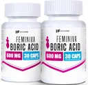 Healthfare Feminiva Boric Acid Suppositories | 2-Pack | 30 Vaginal Suppositories Each | 600mg | 100% Pure | Made in The USA