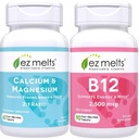 EZ Melts B12 Sublingual Vitamin and Dissolveable Calcium and Magnesium Supplement Bundle