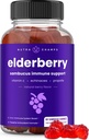 NutraChamps Elderberry Gummies con vitamina C, Propolis & Echinacea - Immune System Support Gummy Vitamins para adultos e nenos - Max Strength 200mg Sambucus Antioxidant