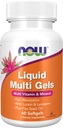 Now Foods Supplements, Flydende Multi Gels med Lutein og Lycopene, plus hør Seed Oil, 60 Softgels