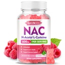 MEENCCD NAC Gummies, N Acetyl Cysteine 600mg, NAC Supplement for Antioxidants & Immune Support, Sugar-Free, Natural Raspberry Flavor, 60 Count