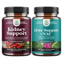 Bundle of Advanced Kidney Support Supplement - Kidney Cleanse Detox & Repair Cranberry Extract Capsules and Liver Support NAC with Milk Thistle for Liver Cleanse Detox & Repair - N Acetyl Cysteine